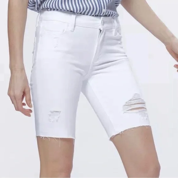 NEW PAIGE DISTRESSED BERMUDA SHORTS - Picture 2 of 8